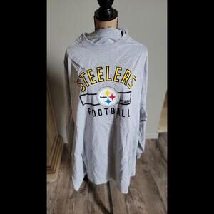 Pittsburg Steelers NFL Team Apparel women's 5XL Gray Long Sleeve T-Shirt